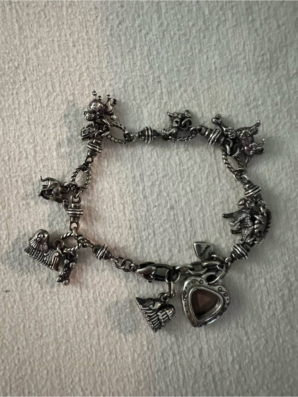 Brighton “I love my dog”Bracelet with Heart Locket - Silver